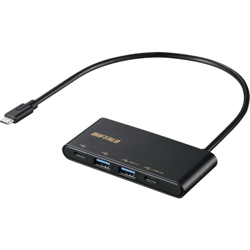 BUFFALO USB3.1Gen2バスパワー4ポートPD対応ハブ ブラック BSH4U500C1PBK オフィス 住設用品 OA用品 ケーブル(代引不可)【送料無料】｜リコメン堂ホームライフ館