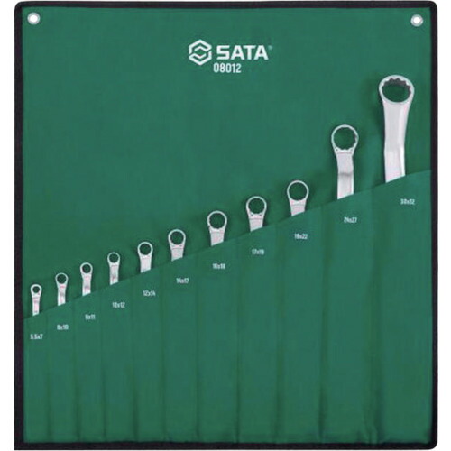 SATA 両口めがねレンチセット(11点)40° SATA社 手作業工具 レンチ スパナ プーラー めがねレンチ 08012(代引不可)【送料無料】
