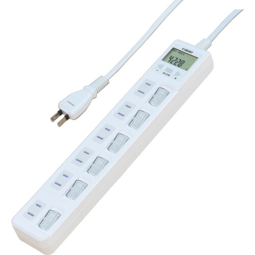 EXHEART 電源タップ 賢く節電スイッチ付きタップ 6口 2m ハート電機サービス オフィス 住設用品 OA用品 OAタップ ETA-NWM620-W(代引不可)【送料無料】