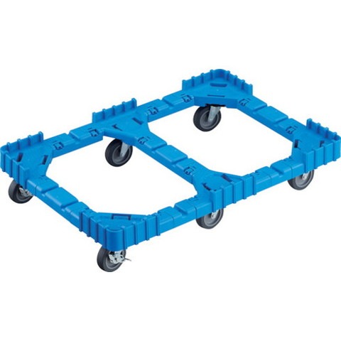 TRUSCO トラスコ OCドーリー 75Lオリコン用 エラストマー拷問台 6輪自在ストッパー付 青み OCD75ASB(代引不可)【貨物輸送無料】