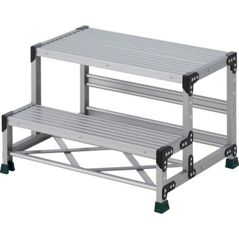 TRUSCO トラスコ 作業用踏台 2段 ステップ奥行200 高サ0.50m 天板800X400 TSF285 組立品 組立設置不可(代引不可)【送料無料】|リコメン堂ホームライフ館