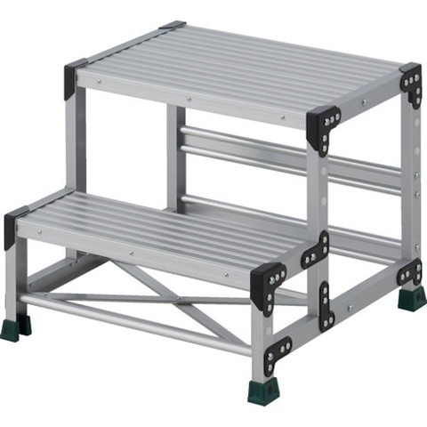 TRUSCO トラスコ 作業用踏台 2段 ステップ奥行200 高サ0.50m 天板600X400 TSF265 組立品 組立設置不可(代引不可)【送料無料】｜リコメン堂ホームライフ館