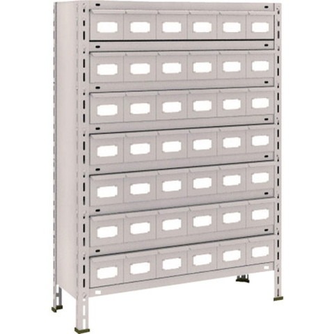 TRUSCO トラスコ 軽量棚 875X300X1200 スチール引出 小X42 ネオグレー 43V808A7 組立品 組立設置不可(代引不可)【送料無料】 64,328円