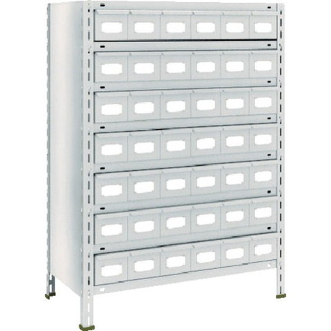 TRUSCO トラスコ 軽量棚 875X450X1200 スチール引出 小X42 ネオグレー 43X808A7 組立品 組立設置不可(代引不可)【送料無料】