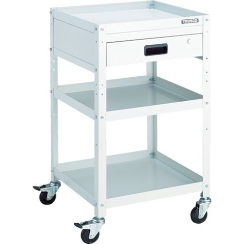 TRUSCO トラスコ ラビットワゴン 500X500 抽き出し1段付 天然ゴム拷問台 W色 RBW953VW(代引不可)【貨物輸送無料】