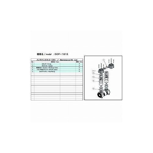 ULVAC DOP-181S用メンテナンスキット DOP-181S (株)アルバック ポンプ 真空ポンプ(代引不可)【送料無料】|リコメン堂ホームライフ館