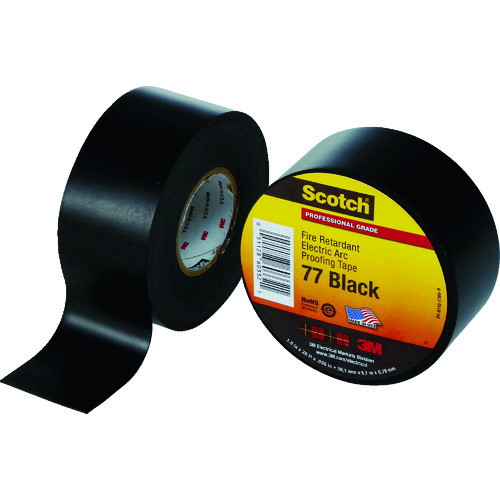 3M ビニール磁気テープ スコッチウイスキー 耐炎 耐円弧磁気テープ77 38mm×6m 黒(代引不可)【貨物輸送無料】