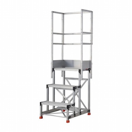 TRUSCO 軽銀製やり方用踏台 3段 高サ0.9m 天板大きさ600×400 段高300粍 天場三方手掏摸付キ TRUSCO TSF369TS300 工事 点火装置装置 掛けはしご 脚立 やり方台(代引不可)【貨物輸送無料】