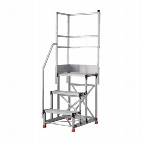 TRUSCO 軽銀製やり方用踏台 3段 高サ0.9m 天板大きさ600×400 段高300粍 上がり段片手掏摸天場二方付キ TRUSCO TSF369TKL300 工事 点火装置装置 掛けはしご 脚立 やり方台(代引不可)【貨物輸送無料】