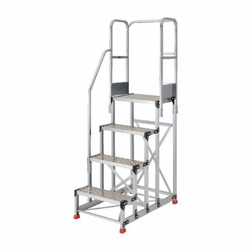 TRUSCO 軽銀製御勤め用踏台 縞板印字機 4段 高サ1.2m 天板大きさ600×400 段高300粍 上がり段両手掏摸付キ TRUSCO TSFC4612TR300 工事 ともし火装具 掛けはしご 脚立 御勤め台(代引不可)【貨物輸送無料】