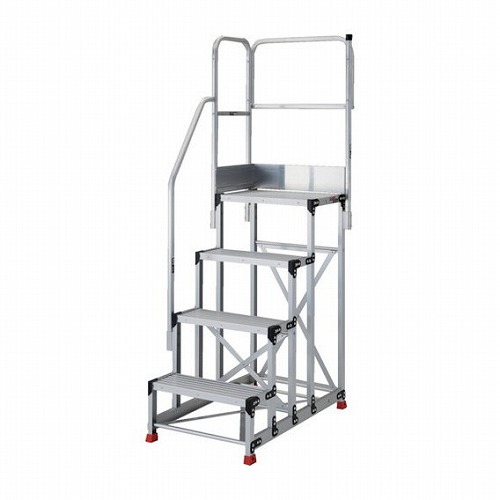 TRUSCO 軽銀製御勤め用踏台 4段 高サ1.0m 天板大きさ600×400 段高250粍 上がり段片手掏摸天場二方付キ TRUSCO TSF4610TKL250 工事 ともし火装具 掛けはしご 脚立 御勤め台(代引不可)【貨物輸送無料】