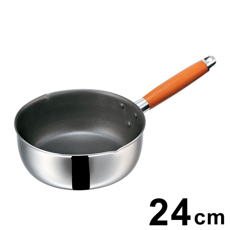 MTI IH二層鋼フッ素雪平鍋24cm IH対応 HSSP2405【送料無料】