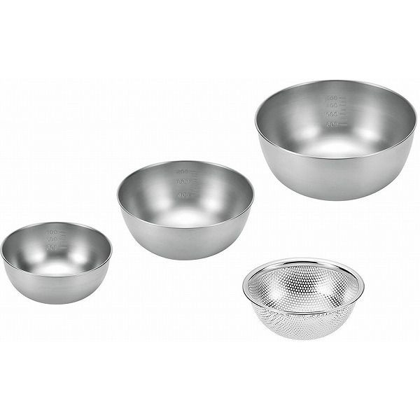 日本製 燕三条 ボウル4点セット (ボウル21cm&18cm&15cm&パンチングボウル15cm)(代引不可)【送料無料】