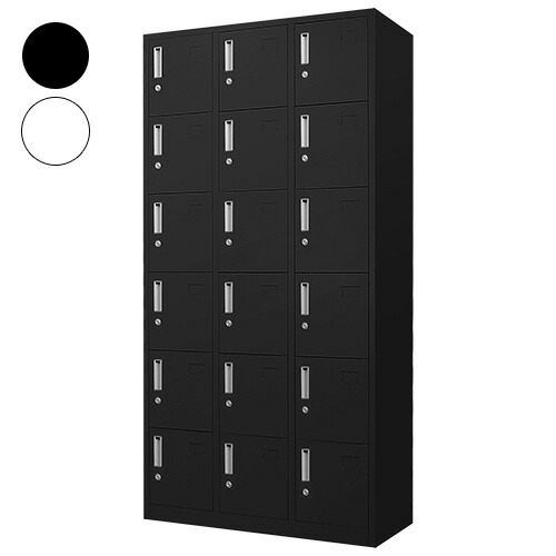 【※法人様限定販売】 ロッカー 18人用 3列6段 高さ180cm 工具不要で組み立て品 かぎ付き 更衣ロッカー スチール製 スチールロッカー 四人用 収納 スチールキャビネット 4人用ロッカー(代引不可)【送料無料】