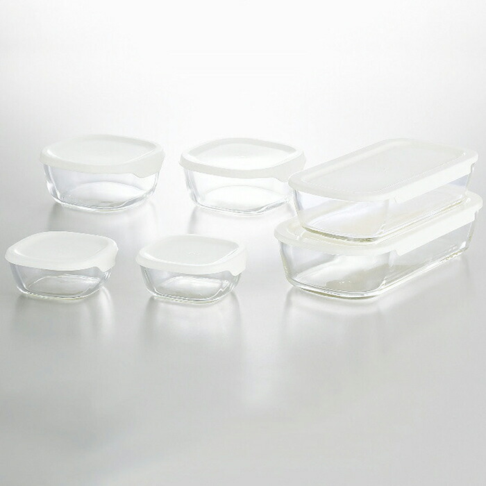 ハリオ 耐熱ガラス製保存容器6点セット キッチン用品 食器 調理器具保存容器 調味料入れ シール容器【送料無料】