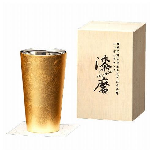 ウチキ 漆磨 漆塗りカップ 箔衣 はくごろも ストレートカップ 二重構造 SCW-L801(代引不可)【送料無料】