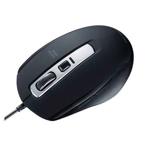【5個セット】 サンワサプライ 静音有線ブルーLEDマウス 5ボタン MA-BL163BKX5(代引不可)【送料無料】｜リコメン堂ホームライフ館