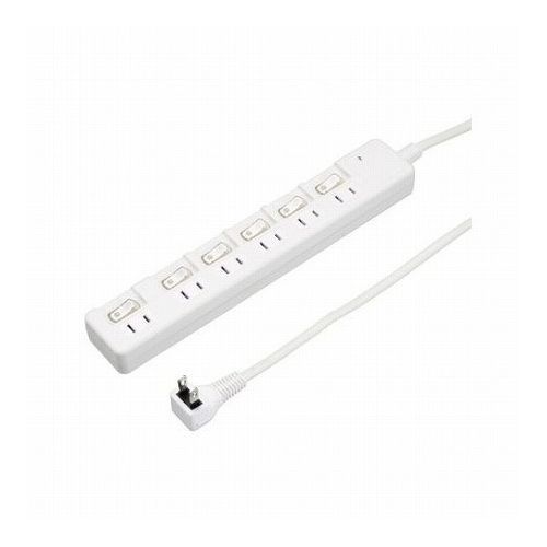 5個セット YAZAWA 雷ガード付6個口節電タップ1mホワイトH8KS661WHX5(代引不可)【送料無料】｜リコメン堂ホームライフ館