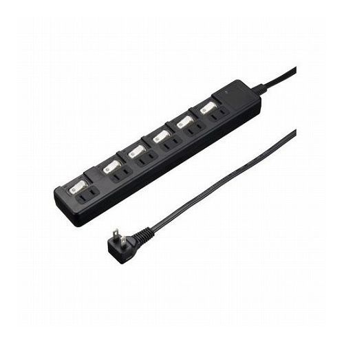 5個セット YAZAWA 雷ガード付6個口節電タップ1mブラックH8KS661BKX5(代引不可)【送料無料】