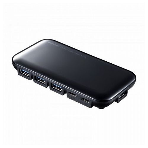 サンワサプライ USB3.2Gen2対応 Type-C 7ポートハブ USB-3TCH38BK(代引不可)【送料無料】