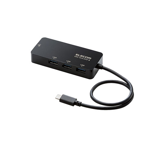エレコム USB Type-C(TM) 1Gbps有線LANアダプター(USBハブ付き)(黒) EDC-GUC3H2-B(代引不可)【送料無料】