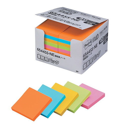 3M Post-it ポストイット 強粘着ノート 業務用パック 5色混色 3M-6544SS-NE(代引不可)【送料無料】