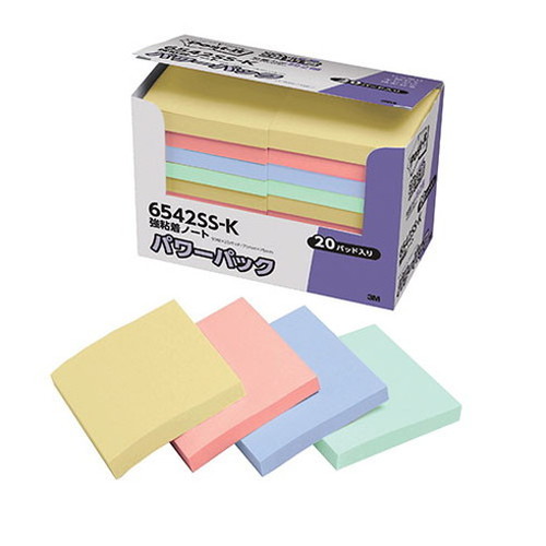3M Post-it ポストイット パワーパック 強粘着ノート パステルカラー 3M-6542SS-K(代引不可)【送料無料】