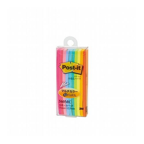 【10個セット】 3M Post-it ポストイット ふせんハーフ マルチカラー 3M-560MCX10(代引不可)【送料無料】