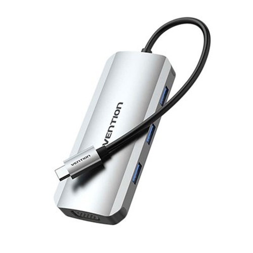 VENTION USB-C to HDMI/VGA/USB 3.0x3/PD ドッキングステーション グレー TO-7989 パソコン周辺機器(代引不可)【送料無料】
