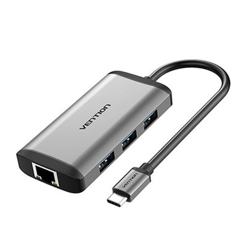 VENTION 多機能 PDドッキングステーション USB-C to HDMI/USB3.0*3/RJ45/ 0.15M メタルタイプ グレー CN-8047 パソコン周辺機器(代引不可)【送料無料】 7,663円