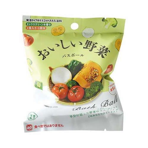 【1ケース(24個入)】 ノルコーポレーション バスボール 発泡タイプの入浴剤 写実食品 おいしい野菜 OBOYA0101X24【送料無料】
