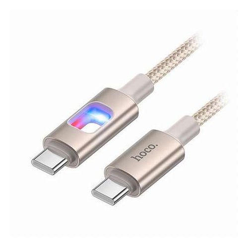 【5本セット】 hoco. U144 カラフルLED PD60Wケーブル RGBイルミネーション搭載 USB-C to USB-C ゴールド U144-CC-GDX5(代引不可)【送料無料】