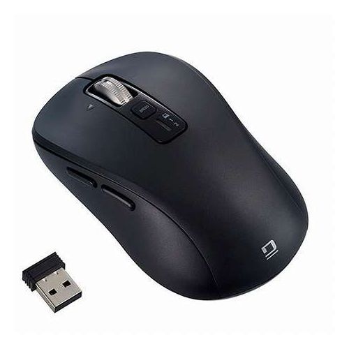Digio 感動ホイールマウス Bluetooth・USB無線デュアル静音ボタンBlueLEDマウス Mサイズ ブラック MUS-DKF242BK(代引不可)【送料無料】