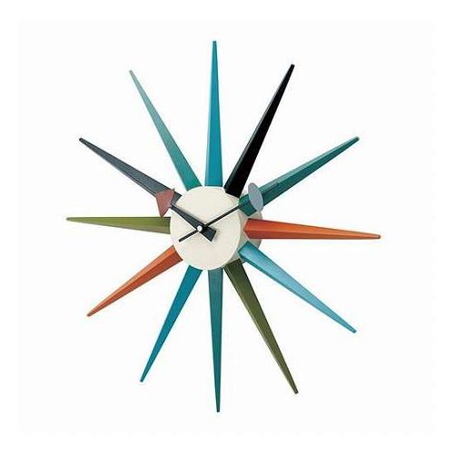 e Nelson ジョージネルソン 掛時計 サンバーストクロック Nelson Clockシリーズの代表的なデザイン カラフル GN396C(代引不可)【送料無料】