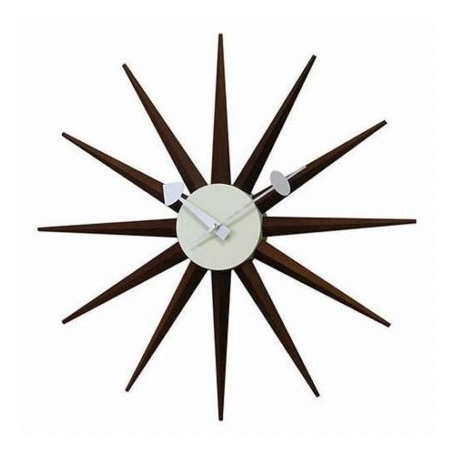 George Nelson ジョージネルソン 掛時計 サンバーストクロック Nelson Clockシリーズの代表的なデザイン ウッド GN396WB(代引不可)【送料無料】