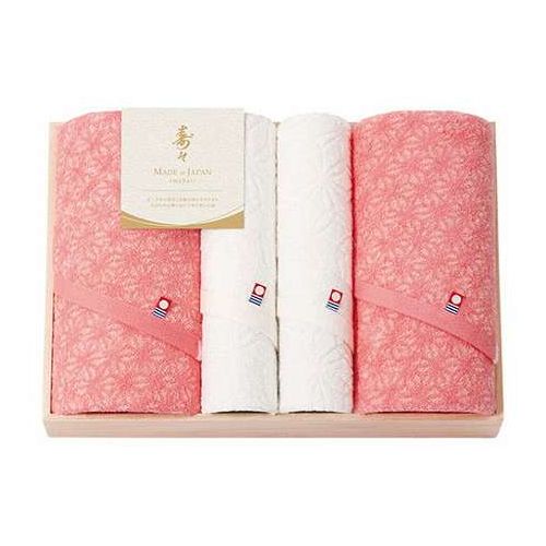 寿々 じゅじゅ 日本製 愛媛今治 木箱入バスタオル2P&フェイスタオル2P 【バスタオル60&times;110cm・フェイスタオル34&times;75cm】 B2145099(代引不可)【送料無料】｜リコメン堂ホームライフ館