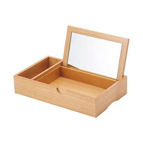 メイクボックス 【26.5×35.5×7cm(収納時21.5×35.5×7cm)】 シンプルながらも美しい木目が高級感のある佇まい C7080055(代引不可)【送料無料】 7,853円