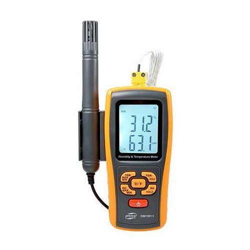bitstrong 検出器分け隔てる型 デジタル温湿度計 スマホ聯絡 K型熱電対付(-50~300℃) 露点・湿球位置づける 黒いこと×黄色 BS-GM1361【貨物輸送無料】
