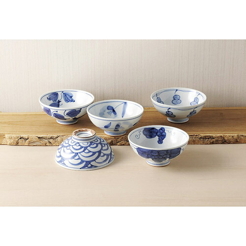 林千作 古伊万里青磁絵茶漬5客揃 雑貨 ホビー インテリア 雑貨 雑貨品【送料無料】
