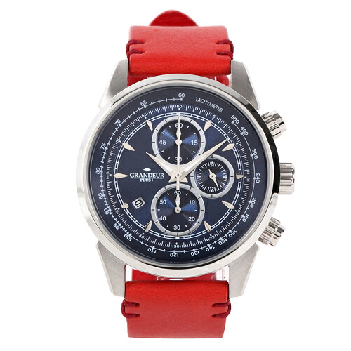 GRANDEUR グランドールプラス メンズウォッチイタリアンレザーバンドシリーズ レッド GRP001W6(代引不可)【送料無料】