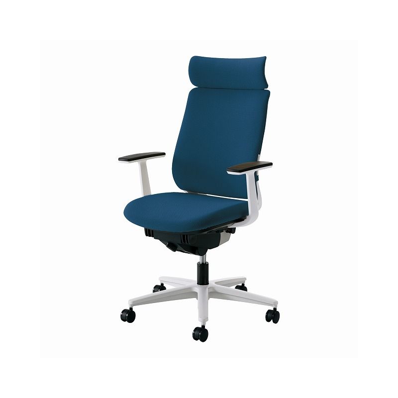 プルシアンブルー ランバーサポート付き チェア 送料無料 カーペット用 オフィス家具 コクヨ T型肘 チェア Cr Gw3323e1g9t6 W Cr Gw3323e1g9t6 W 配送 組立 設置込 ファブリックタイプ ファブリックタイプ ホワイト樹脂脚 ミトラ アディショナルバック カーペット