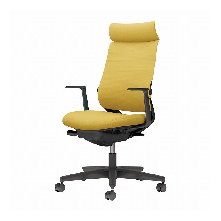 【メーカー直送】 コクヨ オフィスチェア 椅子 イス チェア ミトラ2 L型肘 ランバー付 ブラック オリーブイエロー(代引不可)【送料無料】｜リコメン堂ホームライフ館 52,404円