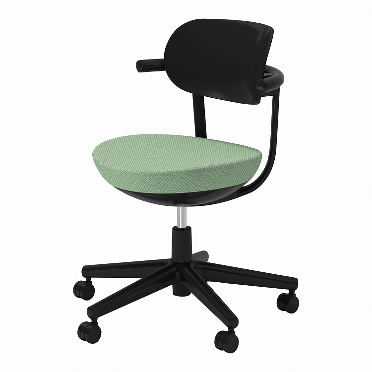 コクヨ 【メーカー直送】カジュアルチェア パロ スタンダードタイプ 背樹脂タイプ スタンダードタイプ 本体ブラック ブラック脚 C07-B11JU-BK2JBK1 フローリング用 オパールグリーン・樹脂ブラック(代引不可)【送料無料】