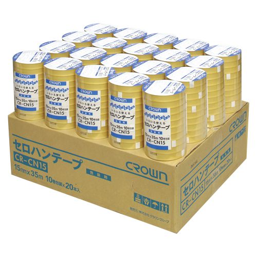 クラウン セロハンテープ　１５×３５　１０巻×２０ CR-CN15X20 1箱【送料無料】 16,618円