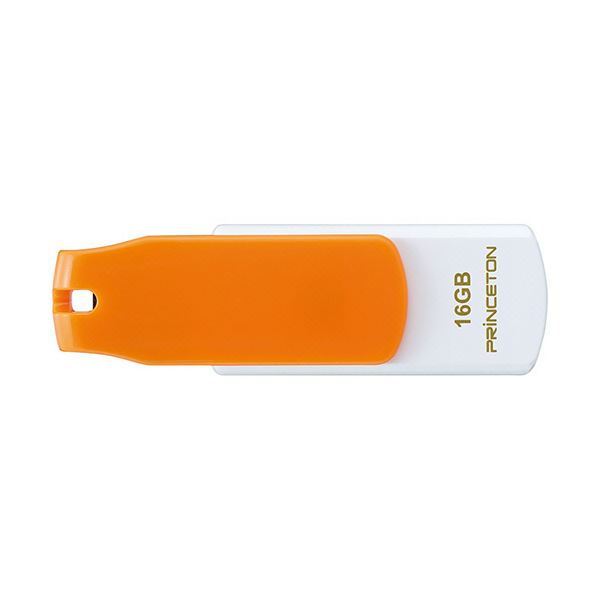 (まとめ）プリンストン USBフラッシュメモリーストラップ付き 16GB オレンジ/ホワイト PFU-T3KT/16GRTA 1個【×3セット】