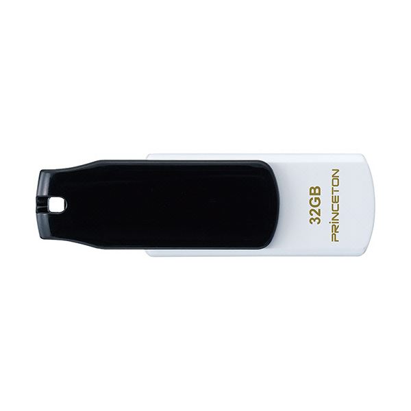 (まとめ）プリンストン USBフラッシュメモリーストラップ付き 32GB ブラック/ホワイト PFU-T3KT/32GBKA 1個【×3セット】