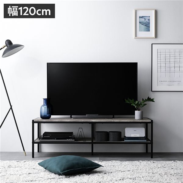 テレビボード テレビ台 単品 幅120cm ヴィンテージ オープンタイプ スチール ローボード インテリア家具 TV台 TVボード リビングボード ローテーブル プランターラック リビング家具 収納家具 ディスプレイ台 組立品