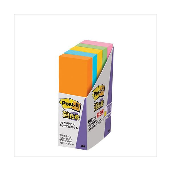 【5個容器に並べる×10書き割り】 3M Post-it 郵便受けイット 強ねばり着く ふせん 3M-500-5SSANX10