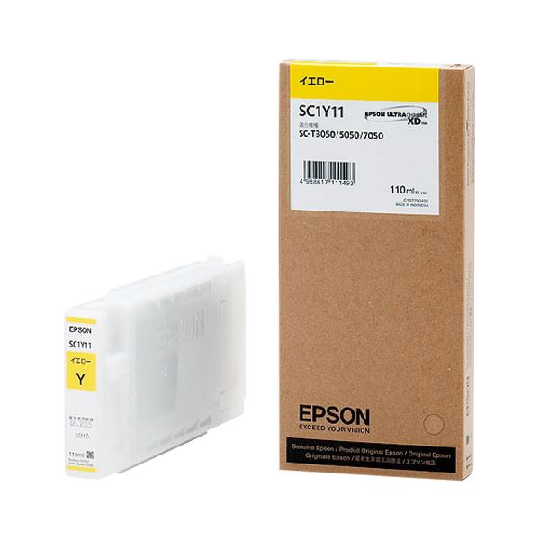 エプソン（EPSON） インクジェット薬莢 SC1Y11 【インキ色：黄色 110ml】 1個