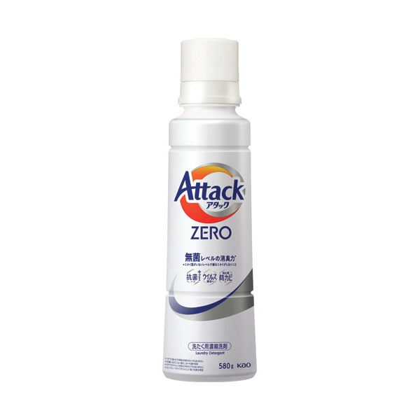 （まとめ） 花王アタックZERO 本体 大 580g 1本 【×5セット】